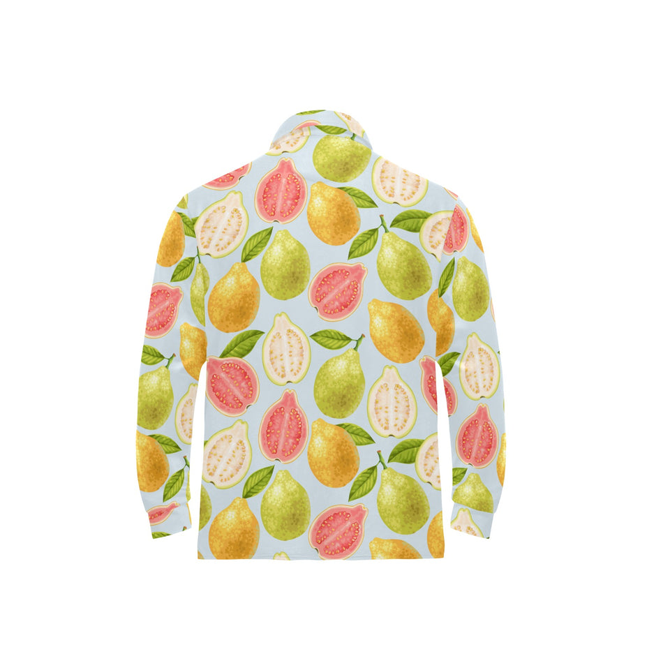 Guava design pattern Men's Long Sleeve Polo Shirt