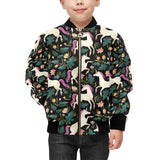 Unicorns forest background Kids' Boys' Girls' Bomber Jacket