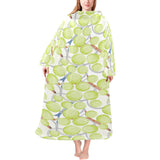 Tennis Pattern Print Design 01 Blanket Robe with Sleeves