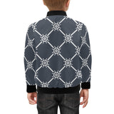nautical steering wheel rope pattern Kids' Boys' Girls' Bomber Jacket