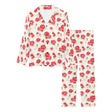 Rose Pattern Print Design 01 Women's Long Pajama Set