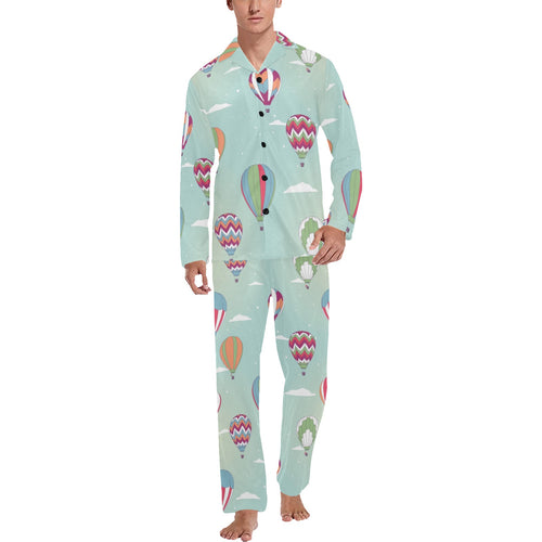 Hot Air Balloon design Pattern Men's Long Pajama Set