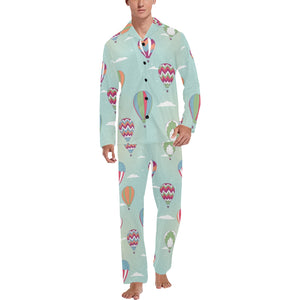 Hot Air Balloon design Pattern Men's Long Pajama Set
