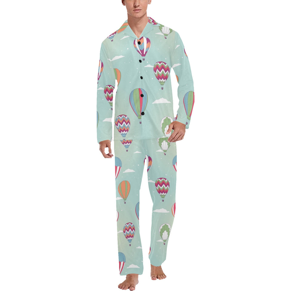 Hot Air Balloon design Pattern Men's Long Pajama Set