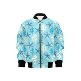 Blue starfish coral reef pattern Kids' Boys' Girls' Bomber Jacket