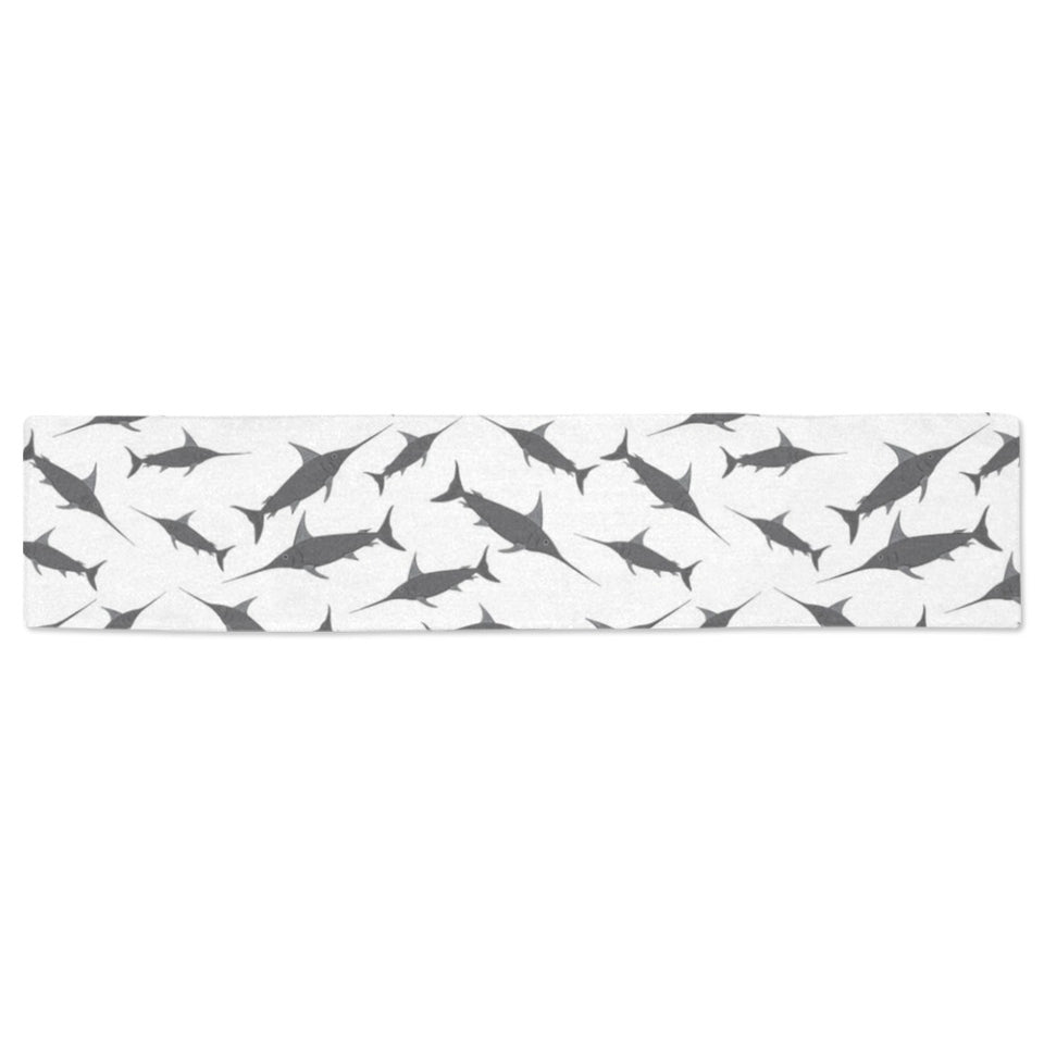 Swordfish Pattern Print Design 04 Table Runner
