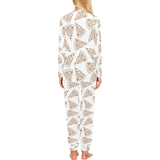 Hand drawn pizza pattern Women's All Over Print Pajama Set