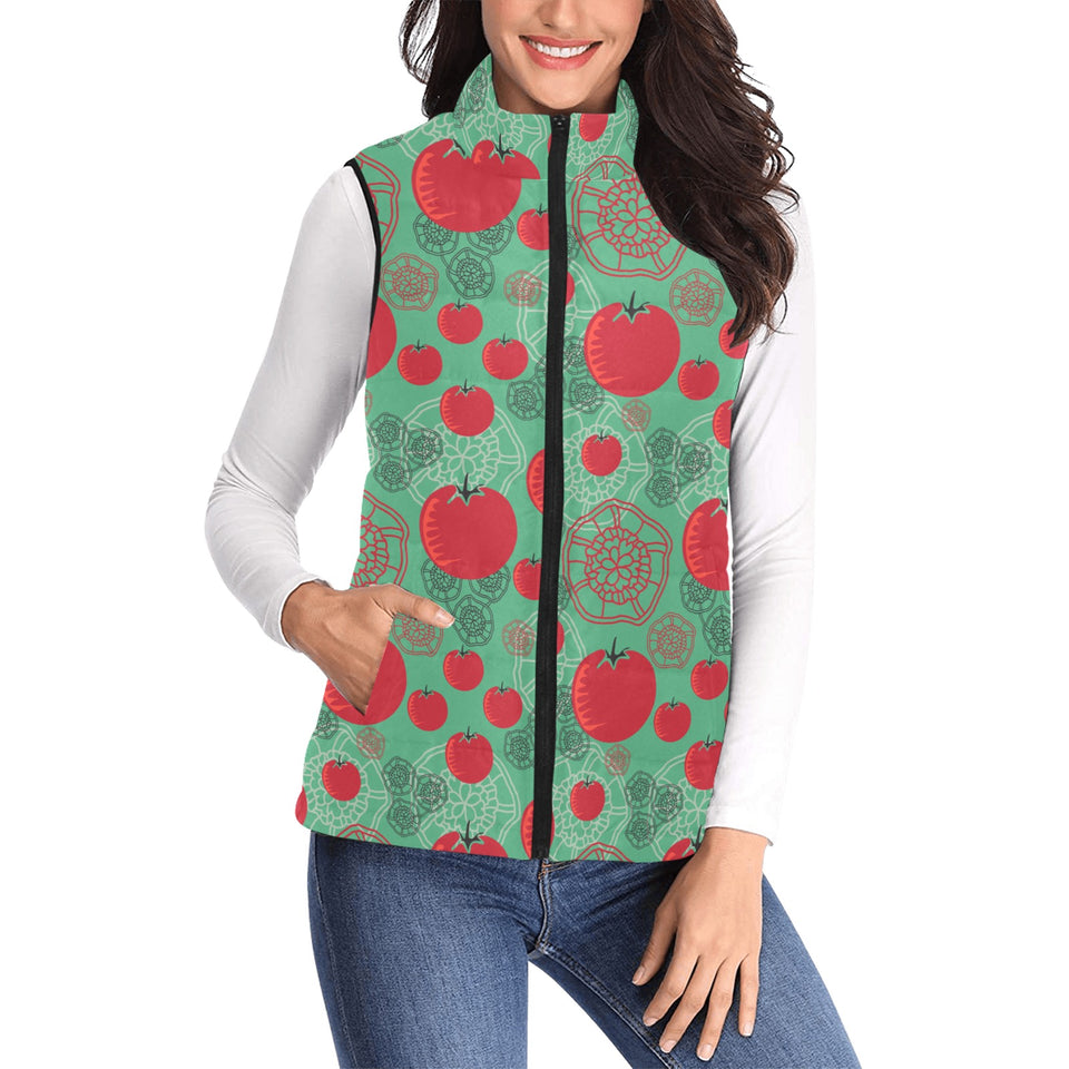 Tomato design pattern Women's Padded Vest