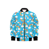 Rainbows Sky Clouds Pattern Kids' Boys' Girls' Bomber Jacket