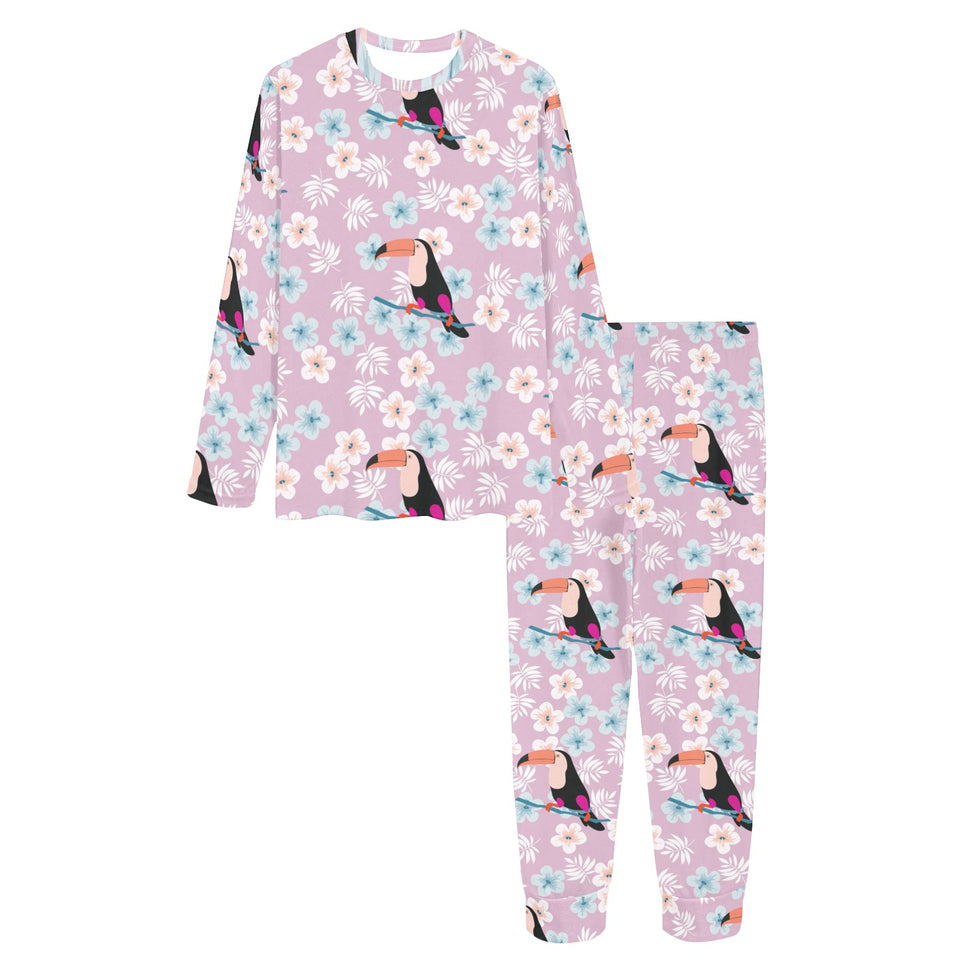 Beautiful toucan flower leaves Women's All Over Print Pajama Set