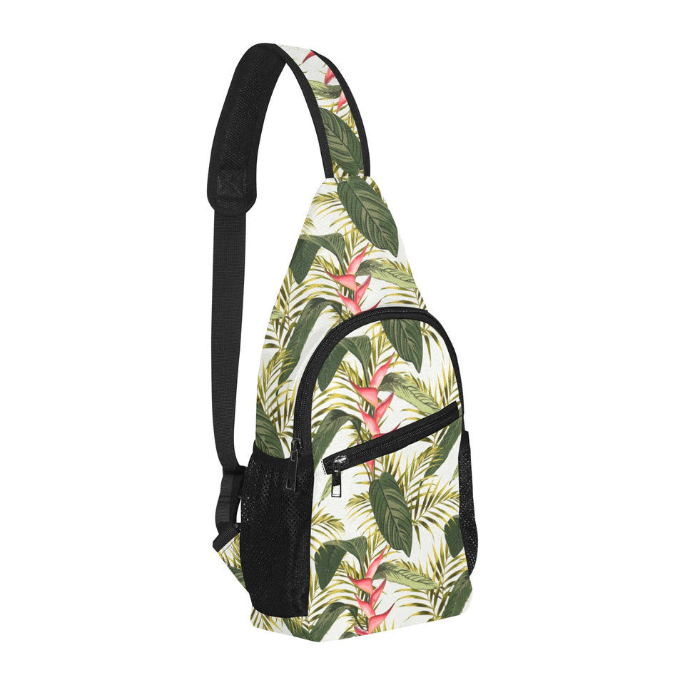 heliconia pattern All Over Print Chest Bag