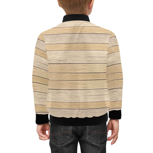 Wood Printed Pattern Print Design 01 Kids' Boys' Girls' Bomber Jacket