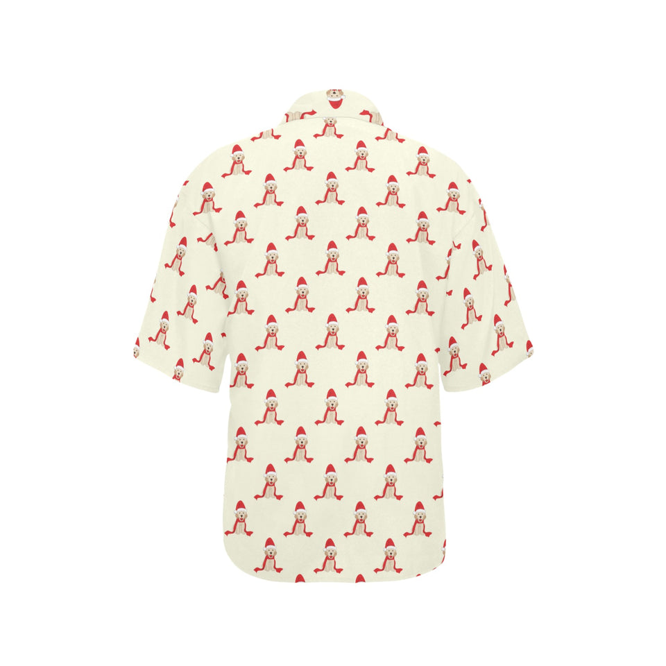 Golden Retriever Pattern Print Design 01 Women's All Over Print Hawaiian Shirt