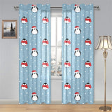 Cute penguin christmas snow pattern Gauze Curtain