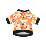 Orange yellow orchid flower pattern background All Over Print Pet Dog Round Neck Fuzzy Shirt