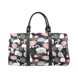white swan blooming flower pattern Travel Bag