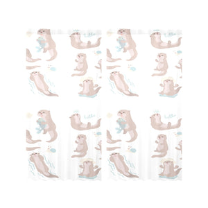 Cute sea otters pattern Gauze Curtain