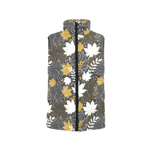 Beautiful gold autumn maple leaf pattern Men's Padded Vest
