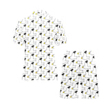 Seagull Pattern Print Design 05 Men's V-Neck Short Pajama Set