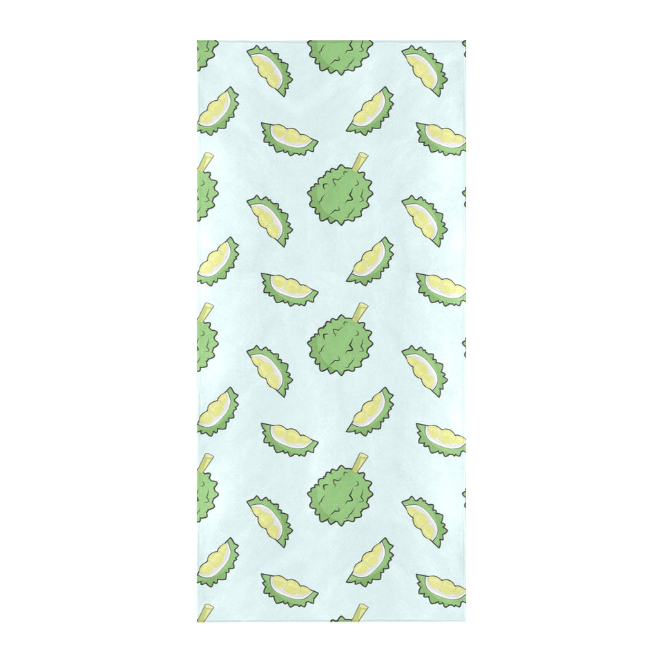 Durian pattern blue background Beach Towel