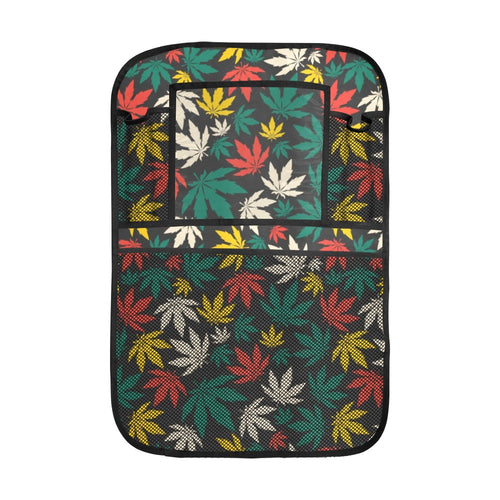 Canabis Marijuana Weed Pattern Print Design 02 Car Seat Back Organizer