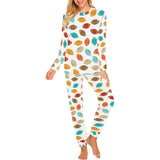 Colorful american football ball pattern Women's All Over Print Pajama Set