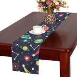 colorful space pattern planet star Table Runner