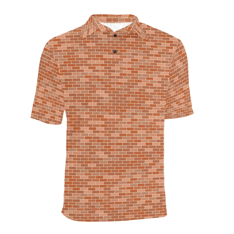 Brick Printed Pattern Print Design 02 Men's All Over Print Polo Shirt