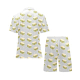 Sandwich Pattern Print Design 05 Men's V-Neck Short Pajama Set