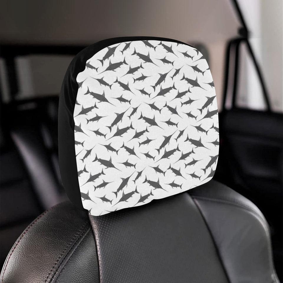 Swordfish Pattern Print Design 04 Car Headrest Cover