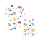 Colorful helicopter pattern Men's V-Neck Short Pajama Set