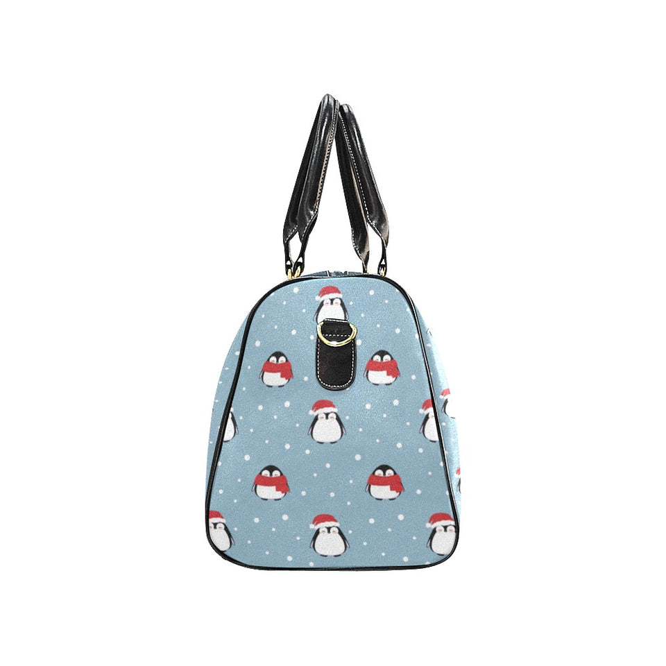 Cute penguin christmas snow pattern Travel Bag