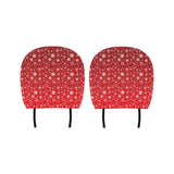 Snowflake pattern red background Car Headrest Cover