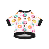 Donut pattern glaze pink background All Over Print Pet Dog Round Neck Fuzzy Shirt