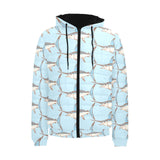 Swordfish Pattern Print Design 01 Men's Padded Hooded Jacket