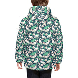 Pelican Pattern Print Design 03 Kids' Boys' Girls' Padded Hooded Jacket