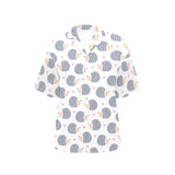 Hedgehog Pattern Print Design 04 Women's All Over Print Hawaiian Shirt