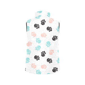 Dog Paws Pattern Print Design 04 Men's Padded Vest