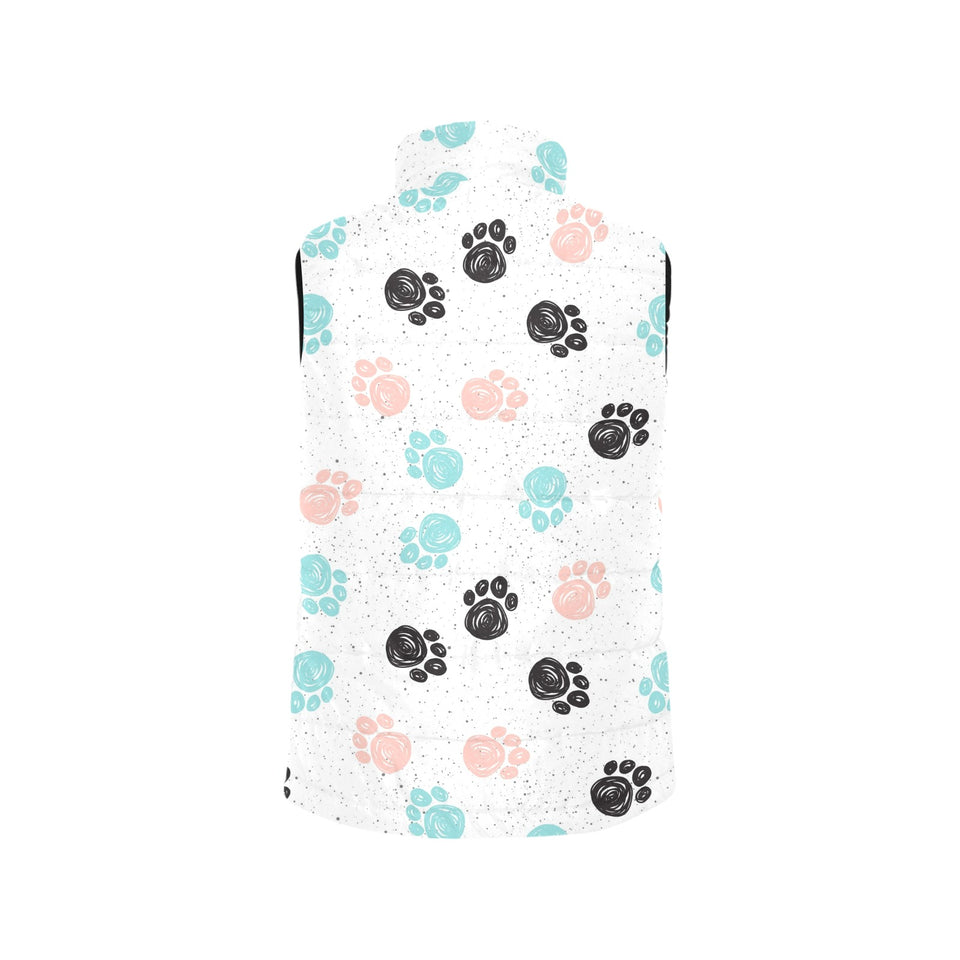 Dog Paws Pattern Print Design 04 Men's Padded Vest