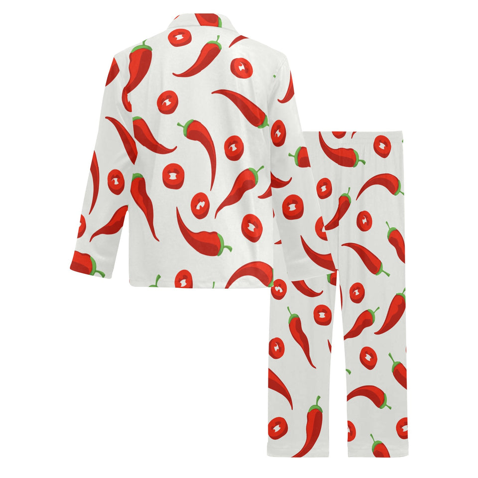 Chili pattern Men's Long Pajama Set