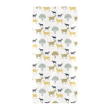 Silhouettes of goat and tree pattern Beach Towel