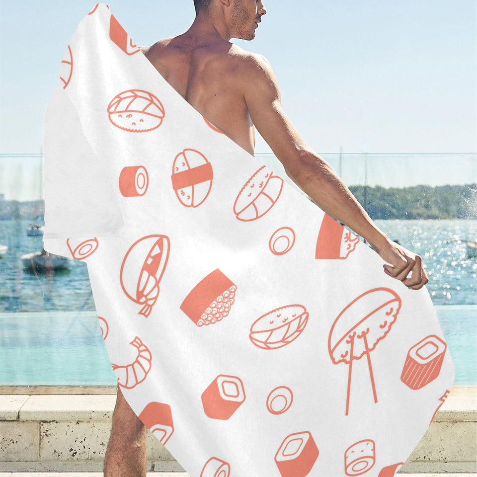 Sushi pattern Beach Towel