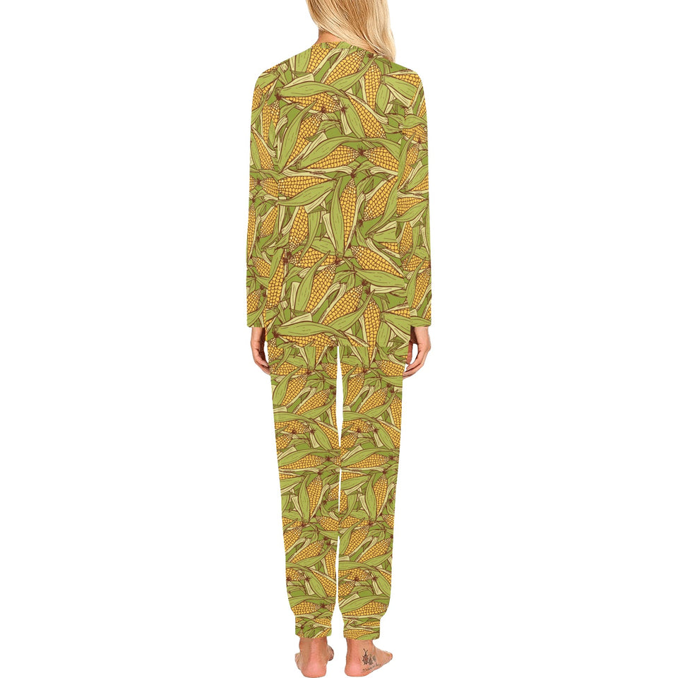 Corn Pattern Print Design 01 Women's All Over Print Pajama Set
