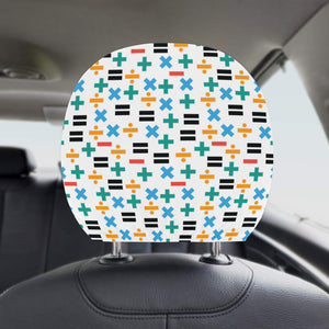 Math Pattern Print Design 05 Car Headrest Cover