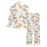 Cute beagle dog pattern background Men's Long Pajama Set