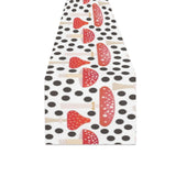 Red mushroom dot pattern Table Runner