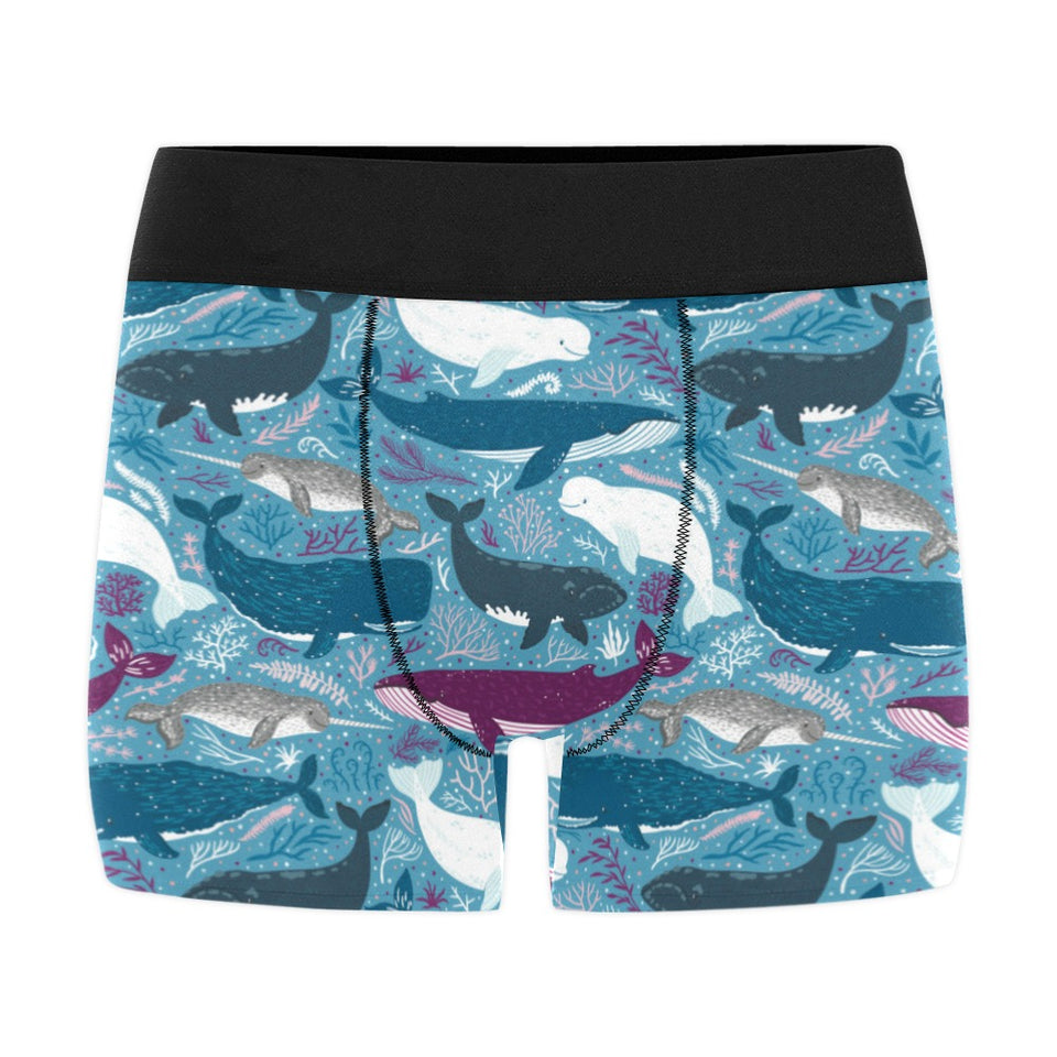 Whale design pattern Men's All Over Print Boxer Briefs Men's Underwear