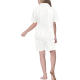 arabic white pattern Kids' Boys' Girls' V-Neck Short Pajama Set