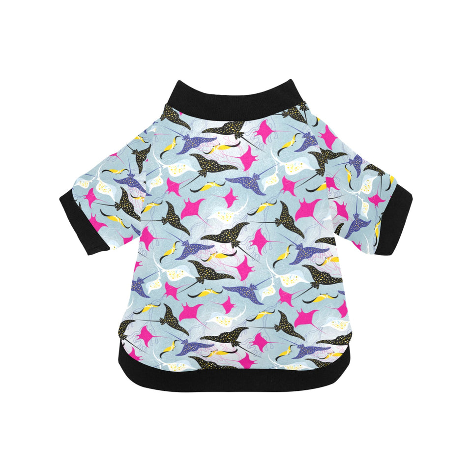 Stingray Pattern Print Design 01 All Over Print Pet Dog Round Neck Fuzzy Shirt