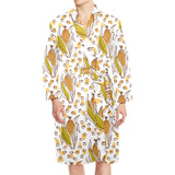 Corn Pattern Print Design 02 Men's Long Sleeve Belted Night Robe